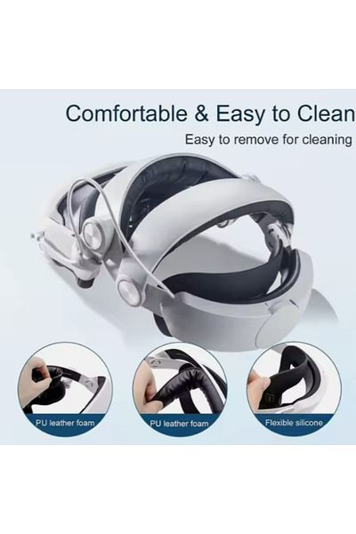 D&K WONDER Strap and Battery Set for Oculus Quest 3, 6400 mAh, USB-C, White