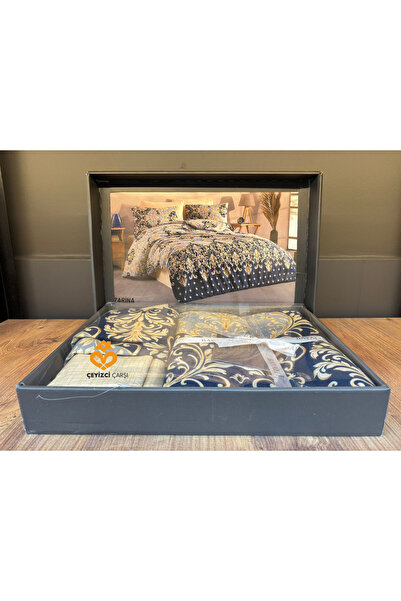 ÇEYİZCİ ÇARŞI ARADIĞIN HERŞEY TEK TIKLA %100 Pamuk BAYALLİ Poplin Çift Kişilik Nevresim Takımı ZARİNA – Nefes Alabilen Yumuşak Kumaş