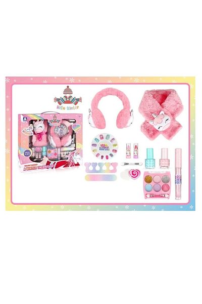 Toy Set Hello Winter pentru copii – machiaj și manichiură pentru unghii, cu mănuși și șosete