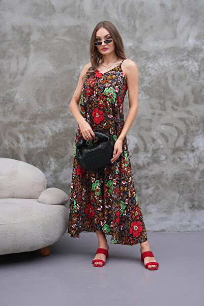 NAVY فستان فيسكوز مطوي بطول كامل