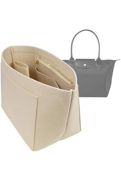 LCK Lckaey tote bag organizer insert for Longchamp le pliage large tote insert felt purse zipper bag org