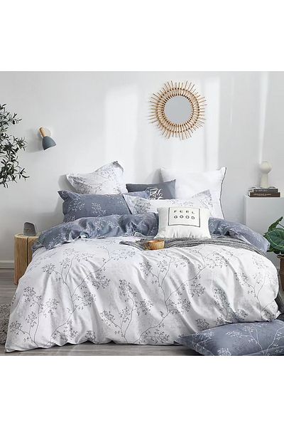 Pucioasa Lenjerie De Pat Percalle Imprimat (Prc151) - King Size 6 Piese