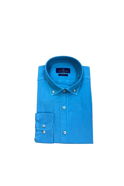 GÖMLEK GALERİSİ Men's Slim Fit Cut Plain Sports Long Sleeve Shirt