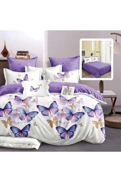 Pucioasa Finet Bed Linen 6 Pieces (Purple)