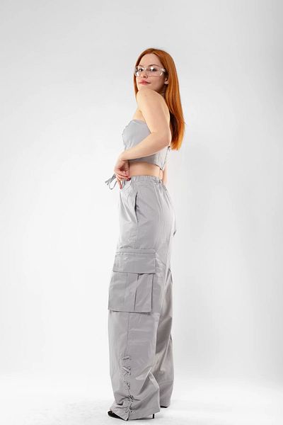 Bak Moda Gray Bustier Suit with Binding Detail