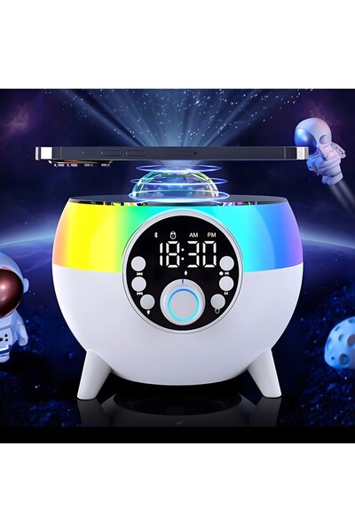 DESTE ELEKTRONİK SE-2407 Siyah Rgb Işıklı Çalar Saatli Bluetooth Hoparlörlü Ş...