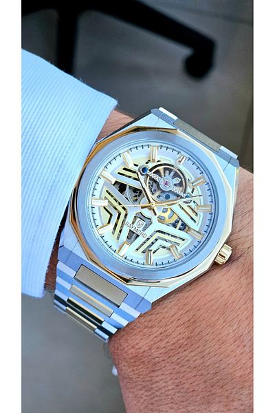 Raymond Rym-311656 Automatic Men's Watch - Steel Case and Cord - 2 Years Warranty