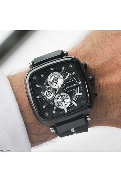 Chaperone Ch002459 Men's Wrist Watch with Silicone Band
