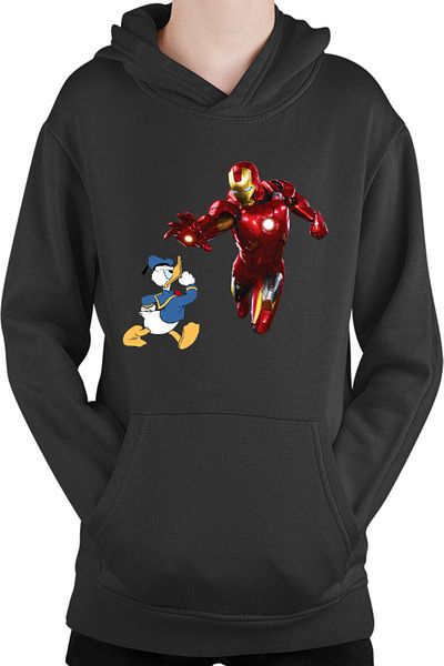 OEM Ironman Donald Duck Tony Stark Save World Kids Hoodie