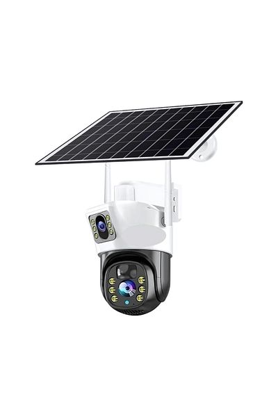 Blasko 4K 8MP Surveillance Camera with Solar Panel and 4G Connection, Solar Charging Without Socket, White