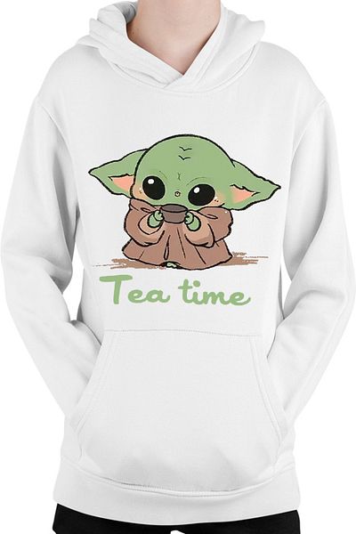 OEM Hanorac copii Baby Yoda Tea Time Drink Coffee