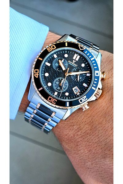 Raymond Rym-2332 Quartz Men's Watch - Japanese Mechanism - Case and Cord Steel - 2 Years Warranty