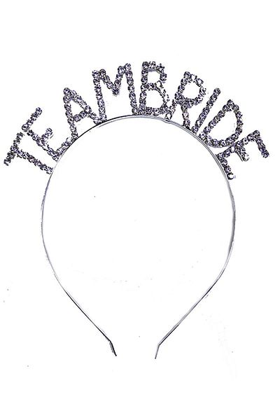 CONAHOME Silver Color Team Bride Bridal Crown with Crystal Stones