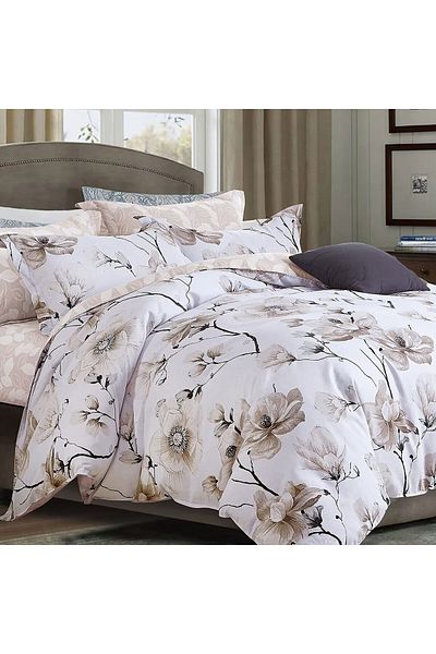 Pucioasa Printed Percale Bed Linen (Prc69) - King Size 6 Pieces With Cover