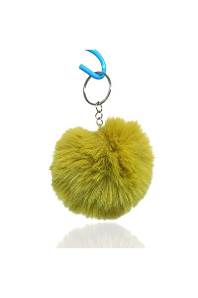 CASABA سلسلة مفاتيح من القطيفة باللون الأصفر