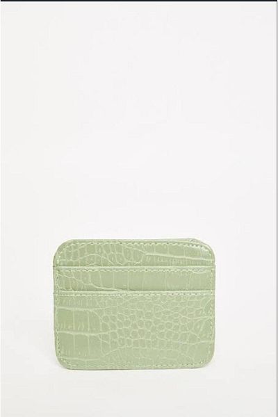 mlio Women's Green Croco Synthetic Leather, 4 Card Holders and Coin Compartment, Card Holder
