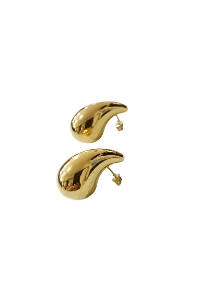 Cesicey Women's Steel Drop Bottega Earrings Gold Color