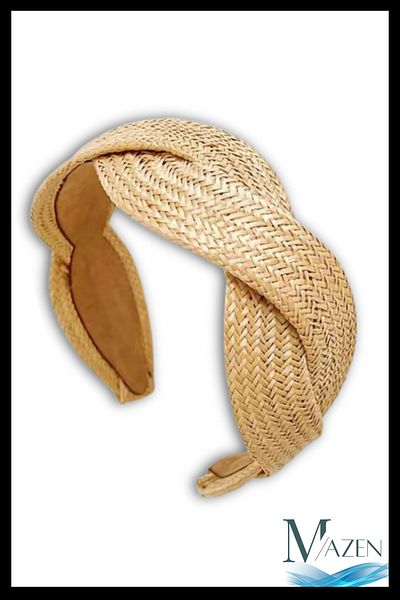 MAZEN Knitted Straw Crown |   Thick Model |   Women's Hair Accessory |   For Daily and Stylish Use