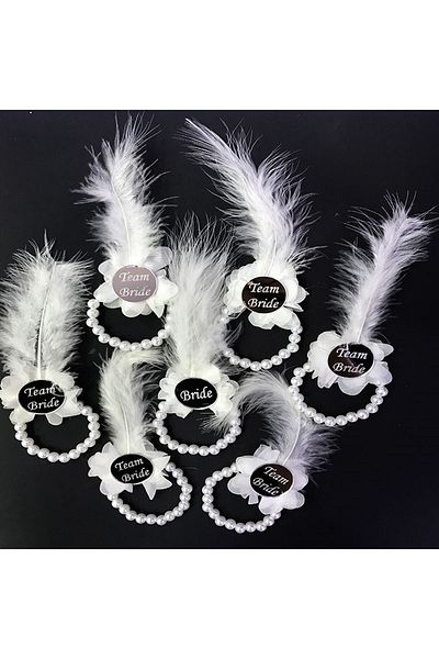 CONAHOME Bridesmaid Bracelet with Pearls Silver Color Plexiglass White Otrishi 7 Pieces
