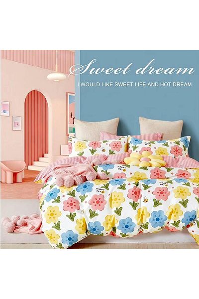 Pucioasa Printed Percale Bed Linen (Prc33) - King Size 6 Pieces
