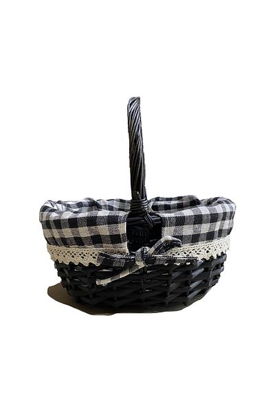 Kosova Black Basket Oval Small 24 X 11 X 19 cm