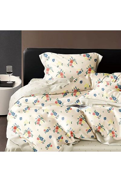 Pucioasa Printed Percale Bed Linen (Prc107) - King Size 6 Pieces