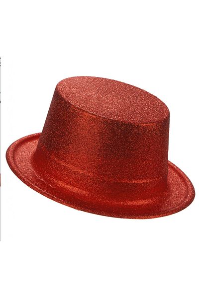 CONAHOME Red Color Long Plastic Glitter Party Hat