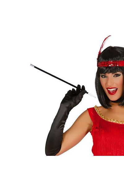 CONAHOME 1920S 1990S Gatsby Women's Accessories Set – Red Charleston Headband and Cigarette Holder