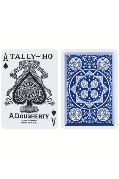 OyuncaklarÜlkesi Tally-Ho Fan Back Card Blue Blue Deck Playing Card Game Paper Cards