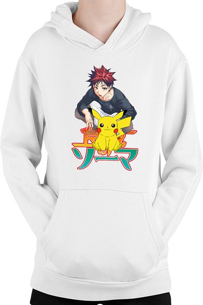 OEM Children's hoodie Food Wars Soma Pikachu Sit Pet Japan