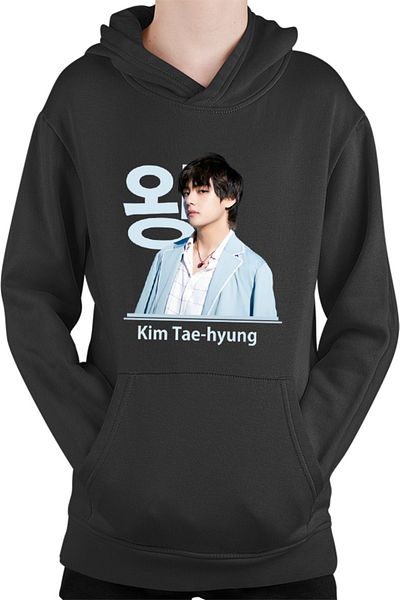 OEM BTS V Tae Hyung King Vocals Heart Korean Model Kids Hoodie