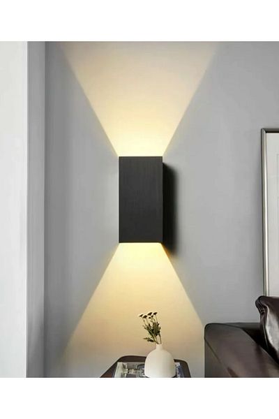 LUXXO Aplica LED de interior/exterior, rezistenta la praf/umiditate, IP65, Luceco, 2x6W, Neagra