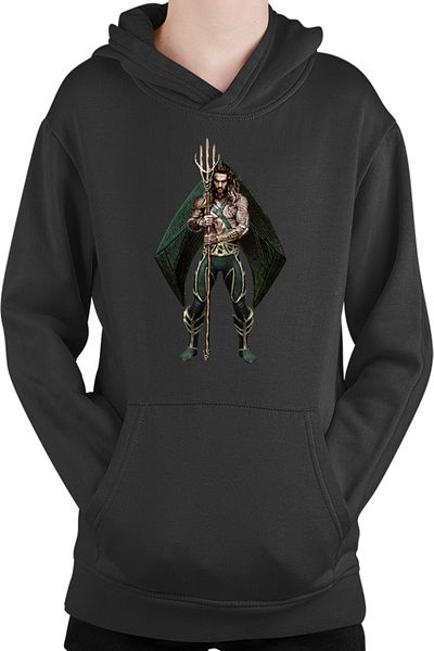 OEM Aquaman Flash Pose Jason Momoa Powerful Ability Unique Kids Hoodie