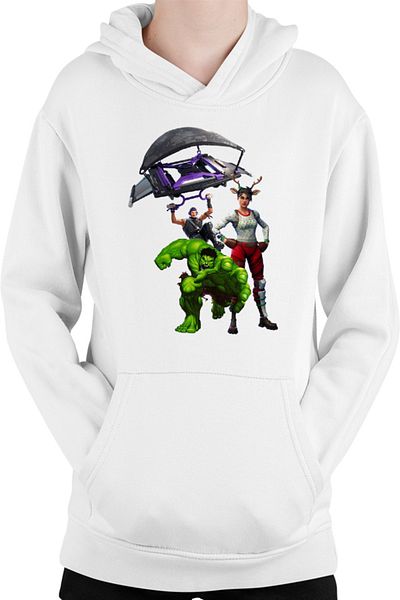 OEM Hulk Fortnite Jump Parachute America Captain Kids Hoodie