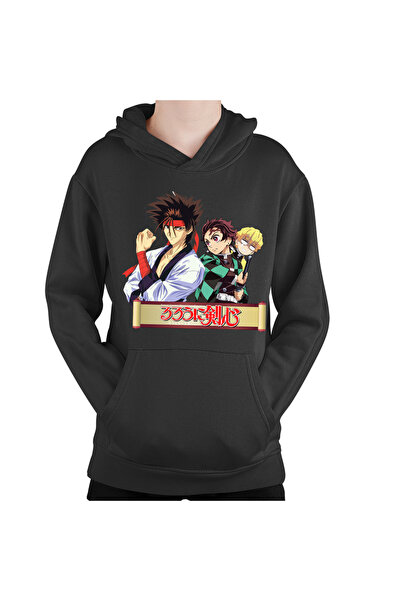 OEM Παιδική μπλούζα Rurouni Kenshin Sanosuke Tanjiro Zenitsu Scared