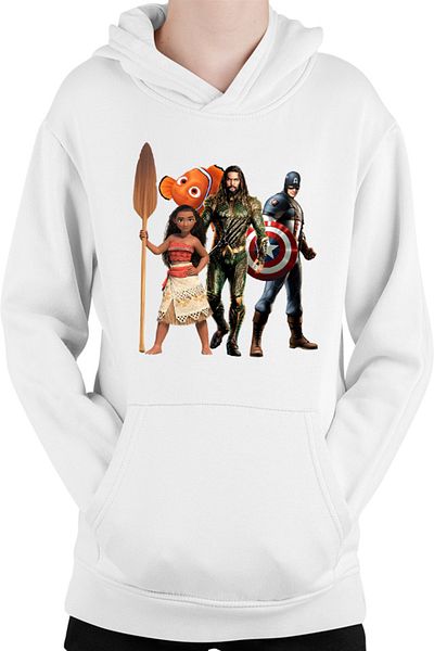 OEM Kids Hoodie Aquaman Moana Destiny Captain America Nemo Fish Cut