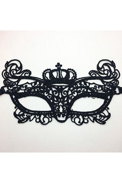 CONAHOME Black Color Lace Embroidered Braided Party Mask Model 6