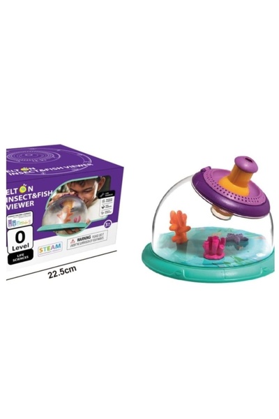 Toy Vizor educațional pentru insecte – Lunetă cu mărire 5x și capac transparent pentru copii, înălțime 22,5 cm