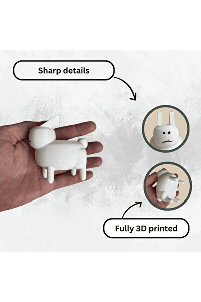 Lulu's Prints Forsaken Gubby figurine, Roblox, white, plastic, 3D printed, 70x45x72 mm