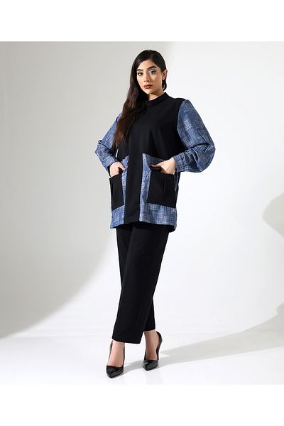 Fi'l Arz Fashion Tunic Cotton Suit with Front Pocket