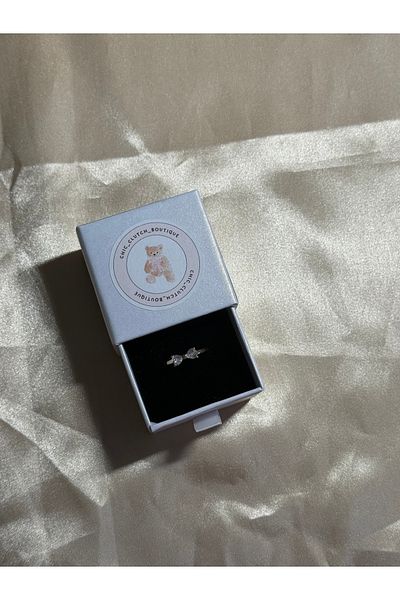 Chic clutch boutique Stainless steel gold bow ring
