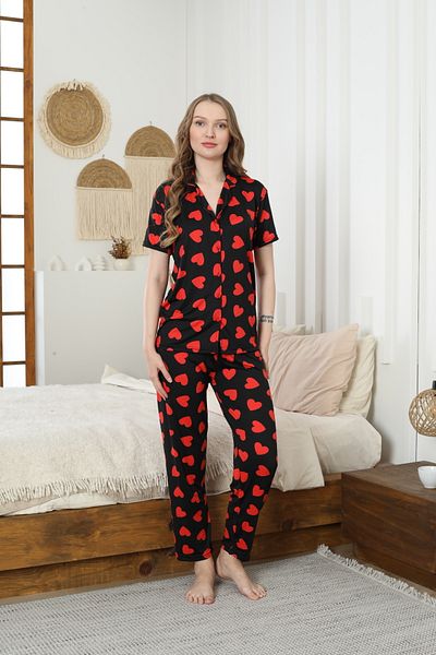 LİLA İÇ GİYİM Set pijamale Milan cu mânecă scurtă pentru femei