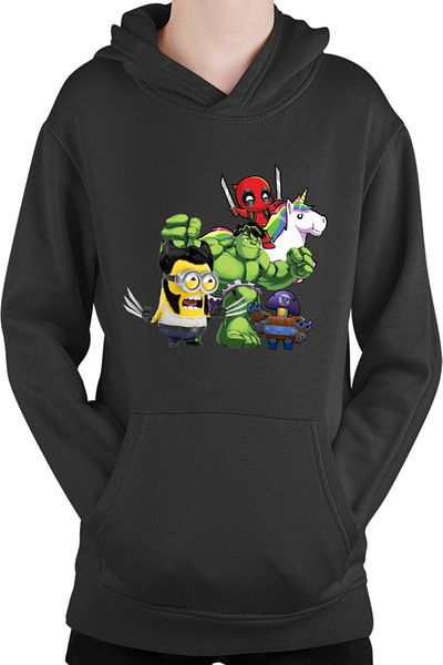 OEM Children's sweatshirt Wolverine Minions Hulk Brawl Stars Deadpool