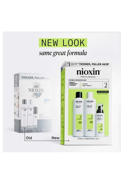 Nioxin Șampon anti-cădere System 2, 300 ml, balsam, 300 ml, tratament, 100 ml