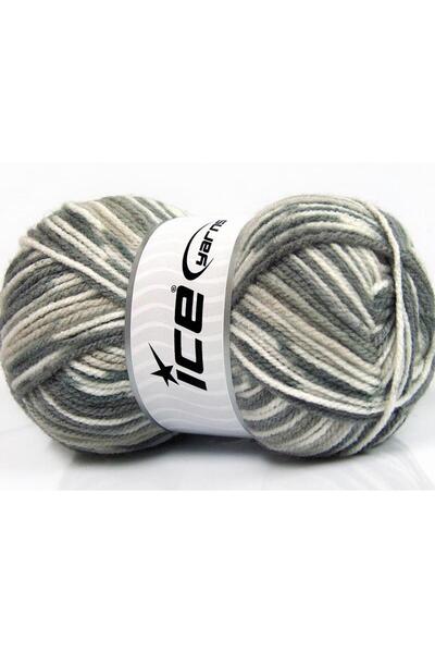Ice yarns 4x100 جرام. خيوط FAVORITE BABY الأكريليكية ذات اللون الرمادي للشتاء...