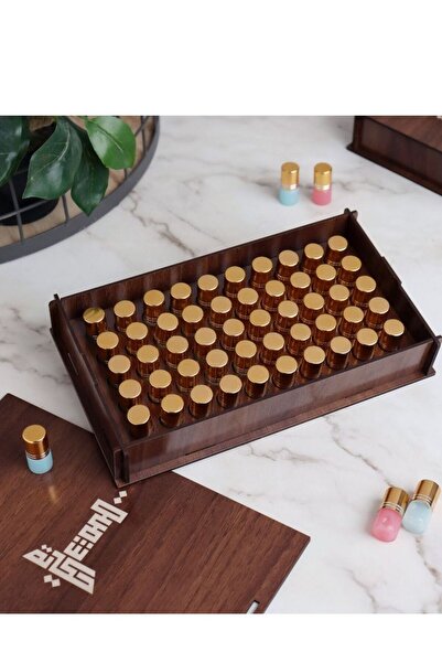 Story of candle مسك فاخر ،صندوق خشبي يحتوي على 50 علبة مسك عبوة نانو تولة