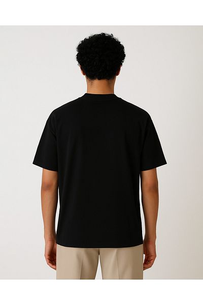NO1 KONSEPT Μαύρο μπλουζάκι Basic Crew Neck Oversize