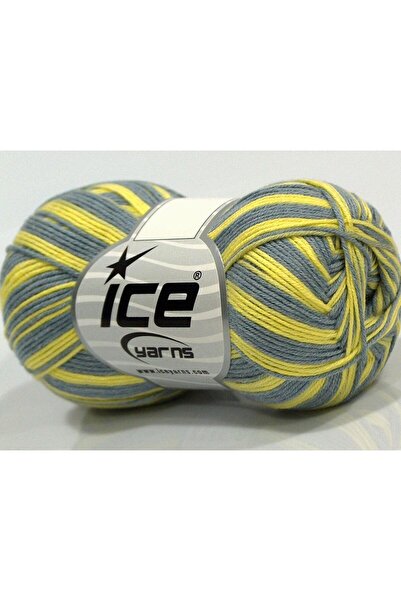 Ice yarns 6×50 جرام. خيوط صيفية للأطفال من القطن والأكريليك باللون الرمادي، خ...
