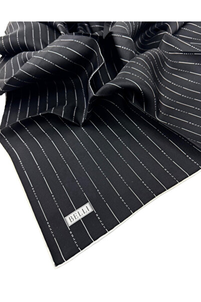 Belli Eșarfă din mătase twill 4061D model dungi negru-88