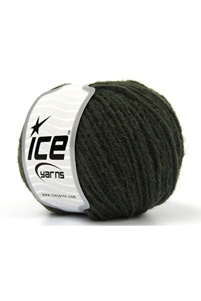 Ice yarns 8x50 جرام. خيوط بامبينو ميرينو أكريليك، صوف ميرينو كاكي داكن، للشتا...